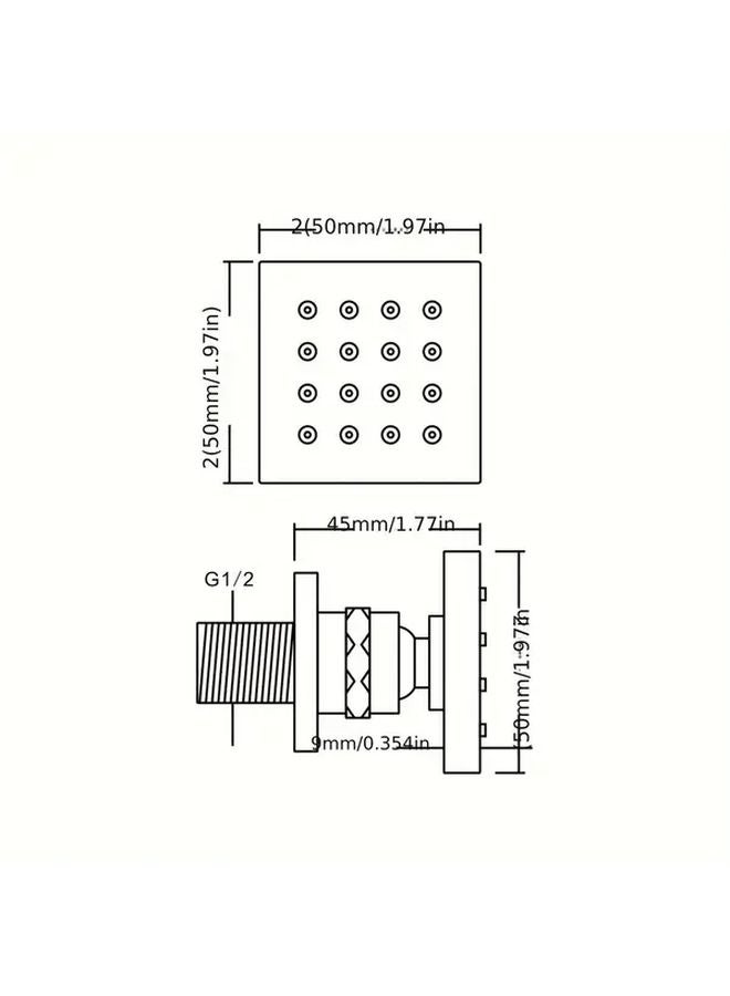 Brass Body Shower Jet Adjustable High Pressure Hydrotherapy SPA Nozzle Easy Clean Install - Image 3